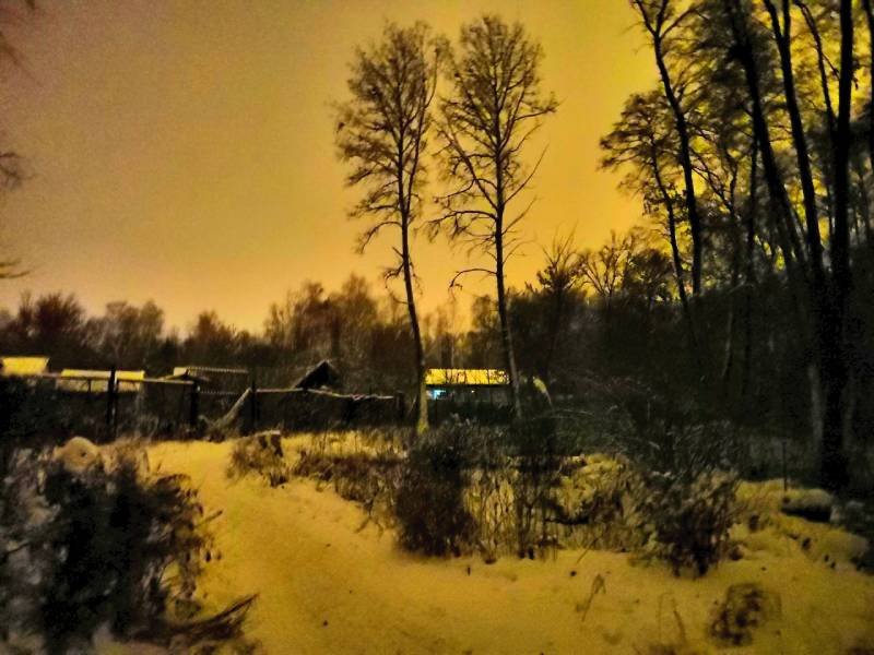 Сумерки зимой Дома