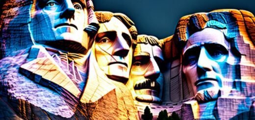 Гора Рашмор, США. Created using a neural network